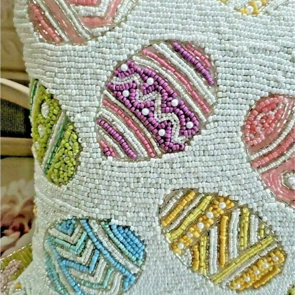 NWT set of 2- beaded Easter/Spring pillows.